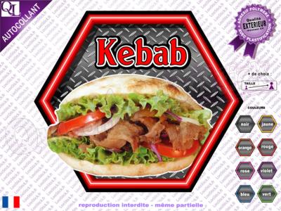 Autocollant KEBAB hexa effet métal