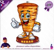 Autocollant KEBAB BROCHE MASCOTTE COMIQUE ref1