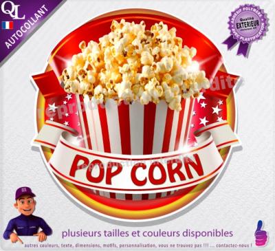 Autocollant POP CORN ruban forain STICKER