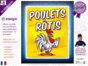 PLV POULETS ROTIS | choix : affiche autocollante - diffusant pour enseigne lumineuse - banderole - toile imprimée