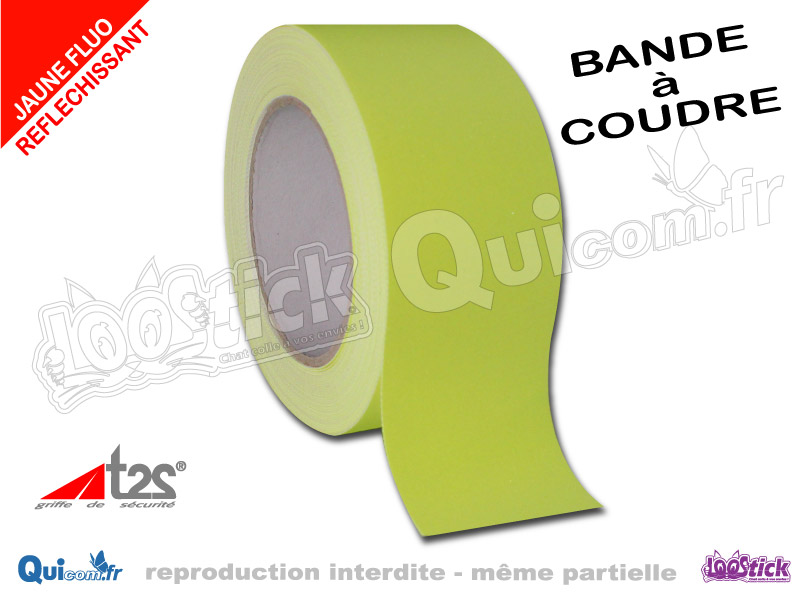 Bande réfléchissante - JAUNE FLUO - rouleau de 3 mètres - largeur 5cm