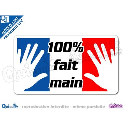 Autocollant 100 % FAIT MAIN FRANCE