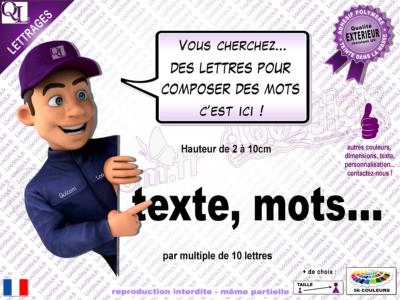 10 lettres adhésives de 2 à 10cm de hauteur