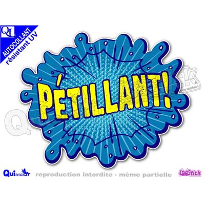 Sticker PETILLANT titre bulle comique résistant UV