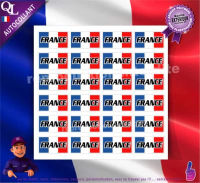 autocollant 24 rectangles FRANCE BLEU BLANC ROUGE