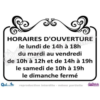 Lettrage Adhésif Horaires motif ARABESQUE