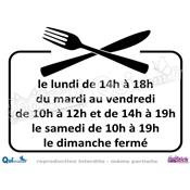 Lettrage Adhsif Horaires motif RESTAURANT
