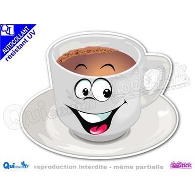 Autocollant TASSE CHOCOLAT CHAUD comique