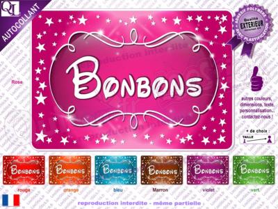 Autocollant BONBONS cadre Etoiles