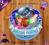 PANCARTE PLV PVC BOISSONS FRAICHES ruban forain