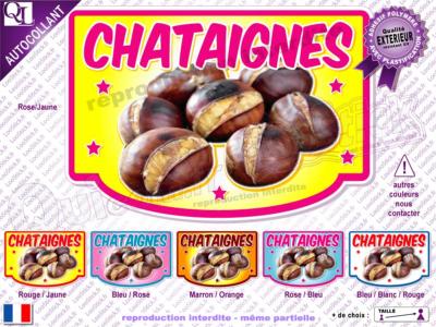 Autocollant CHATAIGNES cadre plv forain