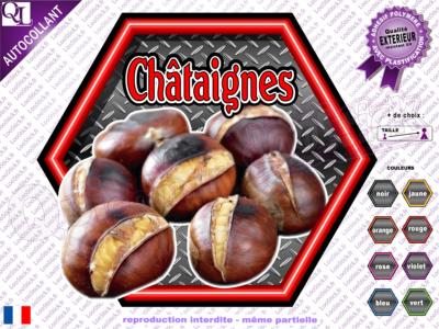 Autocollant CHATAIGNES hexa effet métal