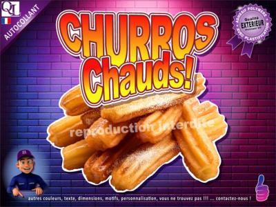 Autocollant CHURROS CHAUDS titre 2 