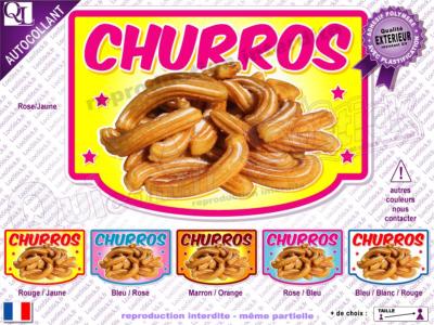 Autocollant CHURROS cadre plv forain