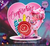 Autocollant CONFISERIES FORAINES COEUR fillette 3