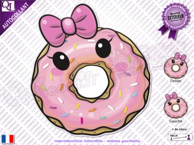 Autocollant DONUTS rose comique (ref1)