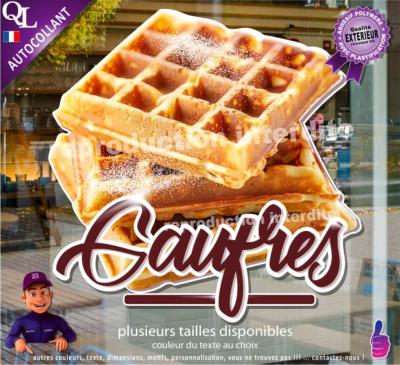 Autocollant GAUFRES TITRE détouré forain STICKER