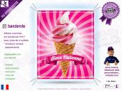 PLV GLACE ITALIENNE | choix : affiche autocollante - diffusant pour enseigne lumineuse - banderole - toile imprimée