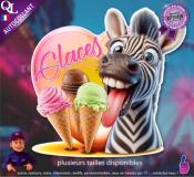 Autocollant GLACES BOULES COEUR zèbre 1