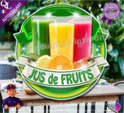 Autocollant JUS DE FRUITS ruban forain STICKER