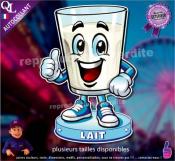 Autocollant VERRE DE LAIT COMIQUE ref1