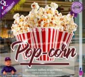 Autocollant POP CORN forain titre STICKER