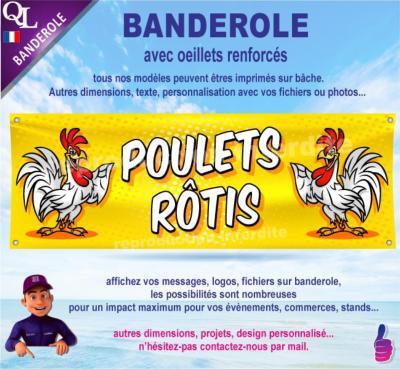 Banderole POULETS Rôtis plv stand rôtisserie