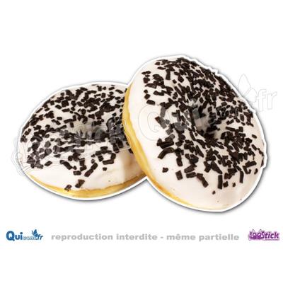 Autocollant Donuts Blanc Pépites (ref2)