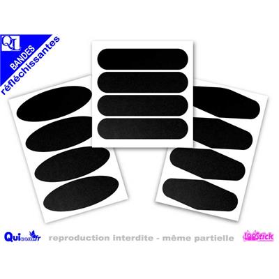 4 Bandes Casque adhésif Réfléchissant NOIR