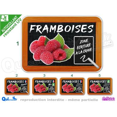 Sticker affiche FRAMBOISES motif ardoise + ZONE CRAIE