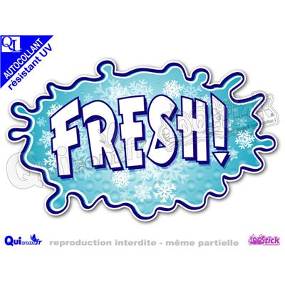 Sticker autocollant FRESH bulle comique résistant UV