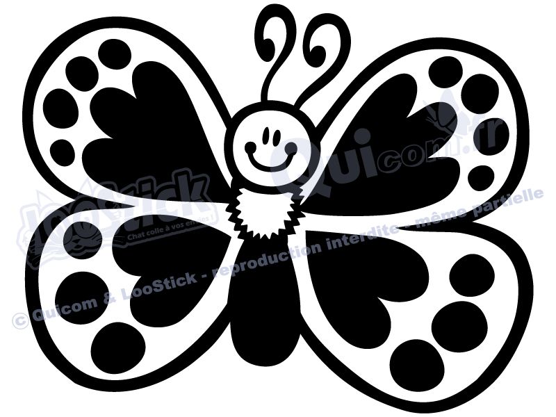 Stickers PAPILLON 25x20cm adhésif qualité PRO - Vente sur