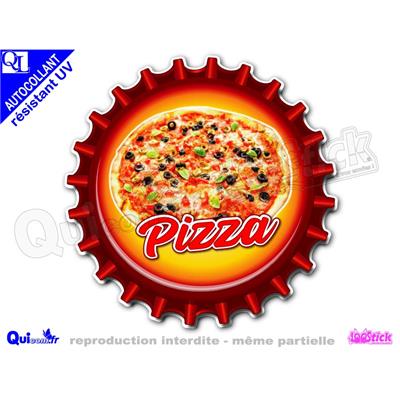 Autocollant PIZZA motif capsule adhésif résistant UV