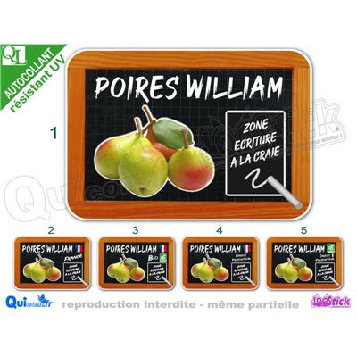 Sticker POIRES WILLIAM motif ardoise + ZONE CRAIE