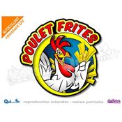 Autocollant POULET FRITES cartoon comique