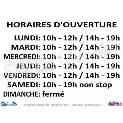 Lettrage Adhésif Horaires Détail Jours