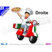 LIVREUR PIZZA SCOOTER PIZZA sticker autocollant adhesif