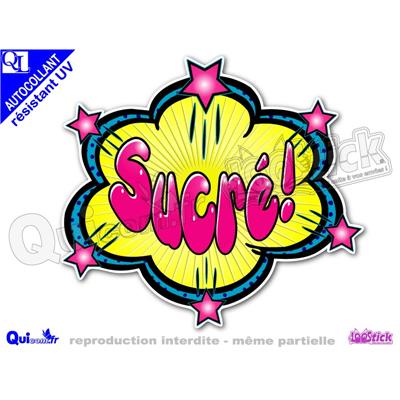 Sticker SUCRE bulle comique résistant UV