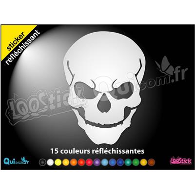 Sticker TETE DE MORT réfléchissant 