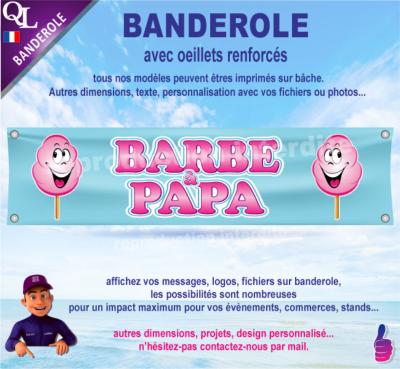 Banderole BARBE à PAPA bd plv stand Forain (deco1)
