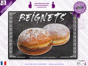 Autocollant BEIGNETS fond ardoise