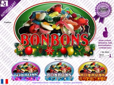 Sticker autocollant BONBONS DECOR NOEL résistant UV