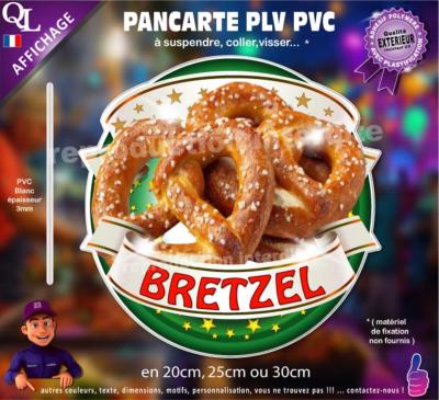 PANCARTE PLV PVC BRETZEL ruban forain