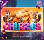 Autocollant CHURROS titre 3D écureuils affiche