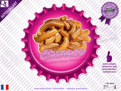 Autocollant CHURROS motif capsule adhésif résistant UV