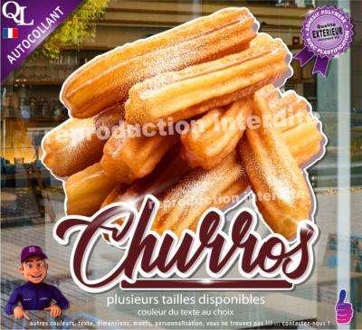 Autocollant CHURROS TITRE détouré forain STICKER
