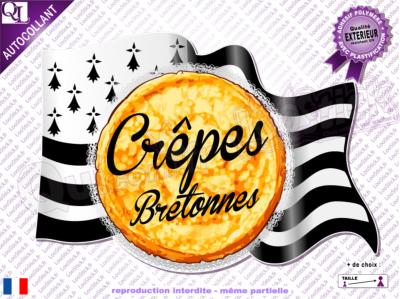 Autocollant CRÊPE Bretonne Drapeau Hermine