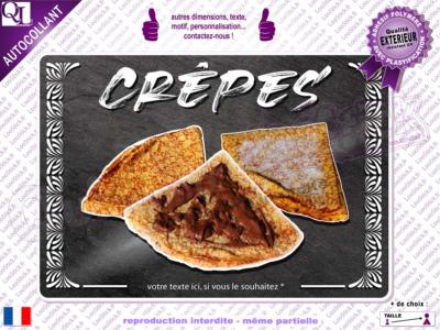 Autocollant CRÊPES fond ardoise