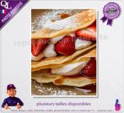 CREPES avec FRAISE CHANTILLY poster photo adhésif  ref 1