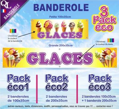 Banderole GLACES ITALIENNES / BOULES Pack éco au choix